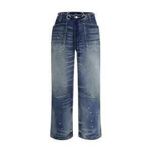 Flamingals Paint Splatter Grommet Wide Leg Jeans XL NWT - Eclectic Artist